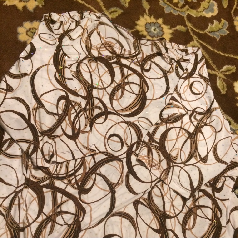 Brown and Tan Blouse